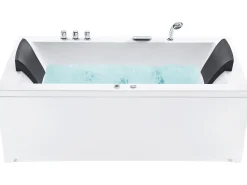 Hjørne-boblebad med LED VARADERO Højrevendt 183 x 90 cm Hvid