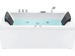 Hjørne-boblebad med LED VARADERO Højrevendt 183 x 90 cm Hvid