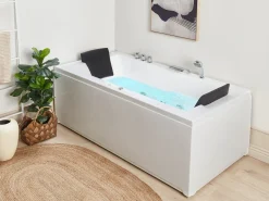 Hjørne-boblebad med LED VARADERO Højrevendt 183 x 90 cm Hvid