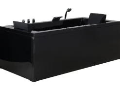 Hjørne-boblebad med LED VARADERO Venstrevendt 183 x 90 cm Sort