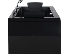 Hjørne-boblebad med LED VARADERO Venstrevendt 183 x 90 cm Sort