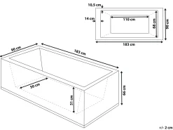 Hjørne-boblebad med LED VARADERO Højrevendt 183 x 90 cm Sort