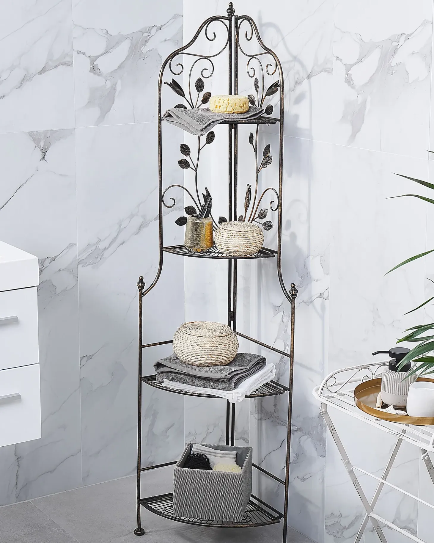 Hjørnereol SIDERNO Metal 158 cm 35 cm Sort