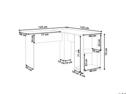 Hjørneskrivebord SNYDER Hvid 125 cm 125 cm