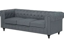 Hjørnesofa 6 personers CHESTERFIELD Grå Venstrevendt