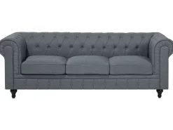 Hjørnesofa 6 personers CHESTERFIELD Grå Venstrevendt