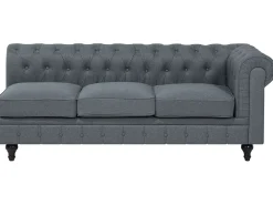 Hjørnesofa 6 personers CHESTERFIELD Grå Højrevendt