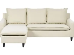 Hjørnesofa 3 personers ELVENES Lys Beige Højrevendt