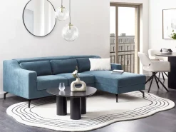 Hjørnesofa 4 personers GLOSLI Navy Blå Venstrevendt