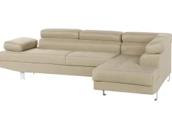 Hjørnesofa 5 personers NORREA Lys Beige Venstrevendt