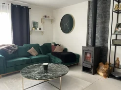 Hjørnesofa 4 personers OSLO Velour Mørkegrøn Venstrevendt
