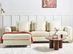 Hjørnesofa 4 personers OSLO Beige Højrevendt