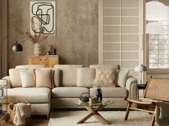 Hjørnesofa 4 personers OSLO Beige Højrevendt