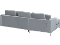 Hjørnesofa 4 personers OSLO Velour Grå Højrevendt