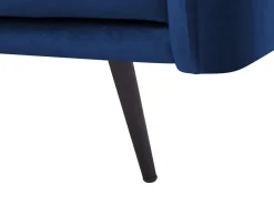 Hjørnesofa 3 personers VARDE Velour Navy Blå LED Højrevendt