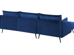 Hjørnesofa 3 personers VARDE Velour Navy Blå Højrevendt