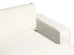 Hjørnesofa KOLDING Boucle Lys Beige med fodskammel Venstrevendt