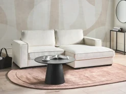 Hjørnesofa KOLDING Boucle Lys Beige Venstrevendt