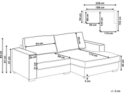 Hjørnesofa KOLDING Boucle Lys Beige Venstrevendt