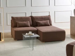 Hjørnesofa modul NERBO Boucle Brun Venstrevendt