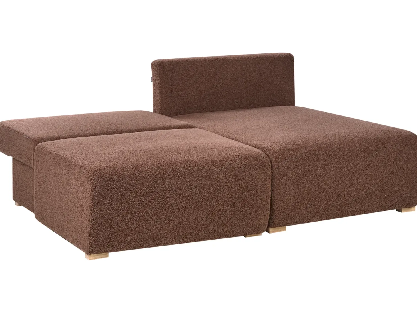 Hjørnesofa modul NERBO Boucle Brun Venstrevendt