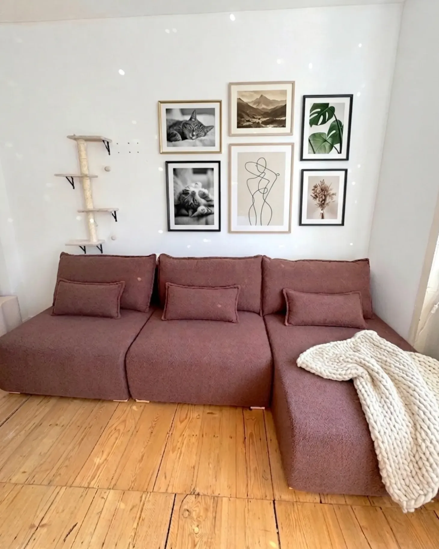 Hjørnesofa modul NERBO Boucle Brun Venstrevendt