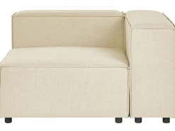 Hjørnesofa modul 3 personers APRICA Kunstlinned Beige Højrevendt