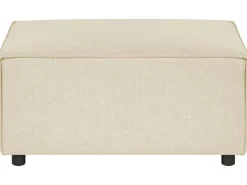 Hjørnesofa modul 3 personers APRICA Kunstlinned Beige med fodskammel Højrevendt