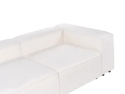 Hjørnesofa modul 2 personers ARDAL Boucle Cremehvid med fodskammel Venstrevendt