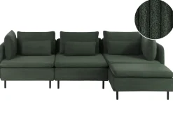 Hjørnesofa modul 3 personers EGERIS Fløjl Mørkegrøn Venstrevendt