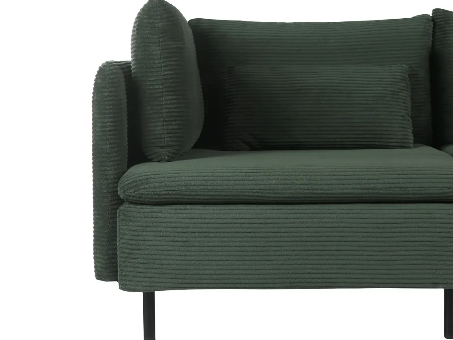 Hjørnesofa modul 3 personers EGERIS Fløjl Mørkegrøn Venstrevendt