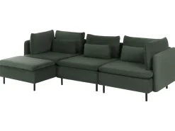 Hjørnesofa modul 3 personers EGERIS Fløjl Mørkegrøn Højrevendt