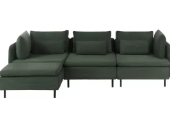 Hjørnesofa modul 3 personers EGERIS Fløjl Mørkegrøn Højrevendt