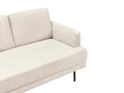 Hjørnesofa 4 personers BREDA Fløjl Beige Højrevendt