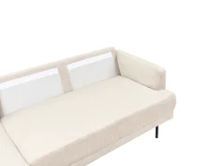 Hjørnesofa 4 personers BREDA Fløjl Beige Højrevendt