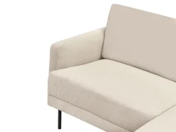 Hjørnesofa 2 personers BREDA Fløjl Beige Venstrevendt