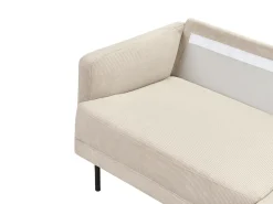 Hjørnesofa 2 personers BREDA Fløjl Beige Venstrevendt