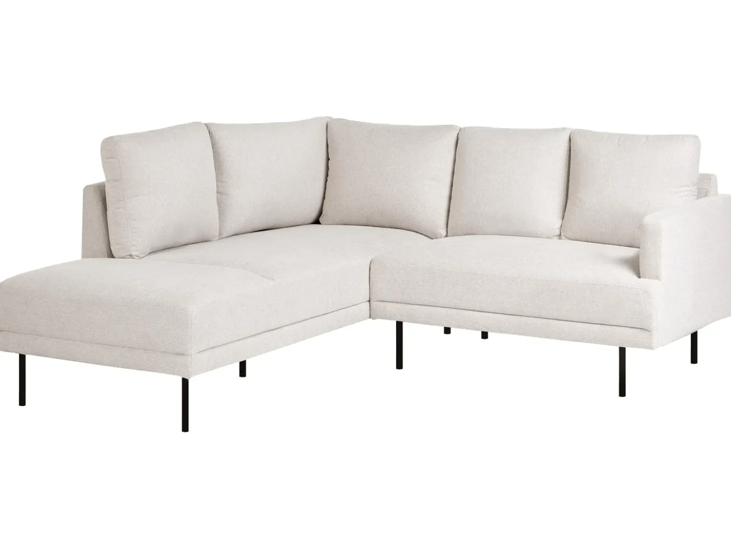 Hjørnesofa 4 personers BREDA Lys Beige Højrevendt