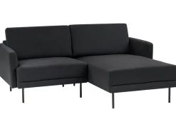 Hjørnesofa 2 personers BREDA Sort Venstrevendt