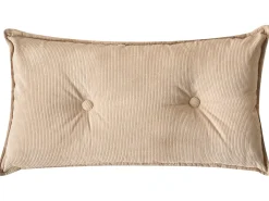 Hjørnesofa 3 personers DOLVA Fløjl Beige Venstrevendt
