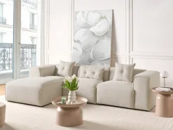 Hjørnesofa 3 personers DOLVA Lys Beige Højrevendt