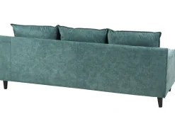 Hjørnesofa 3 personers ELVENES Velour Blågrøn Højrevendt