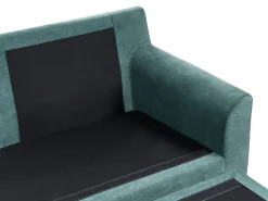 Hjørnesofa 3 personers ELVENES Velour Blågrøn Højrevendt
