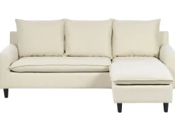 Hjørnesofa 3 personers ELVENES Lys Beige Venstrevendt