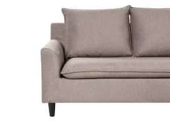 Hjørnesofa 3 personers ELVENES Velour Brungrå Venstrevendt