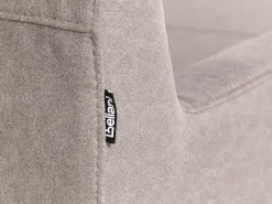 Hjørnesofa 3 personers ELVENES Velour Brungrå Venstrevendt