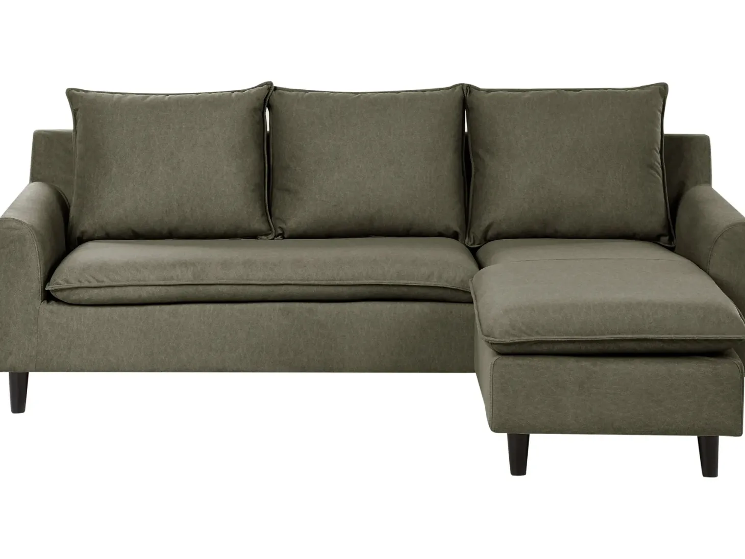 Hjørnesofa 3 personers ELVENES Velour Mørkegrøn Venstrevendt