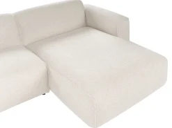 Hjørnesofa 3 personers FAABORG Boucle Beige Venstrevendt