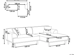 Hjørnesofa 3 personers HOLT Beige Venstrevendt