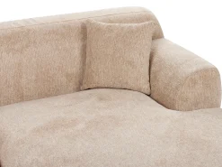 Hjørnesofa 3 personers HOLT Beige med fodskammel Venstrevendt